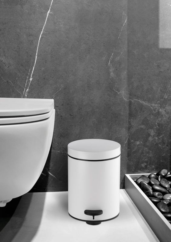 Waste Bin White Matt Sanco